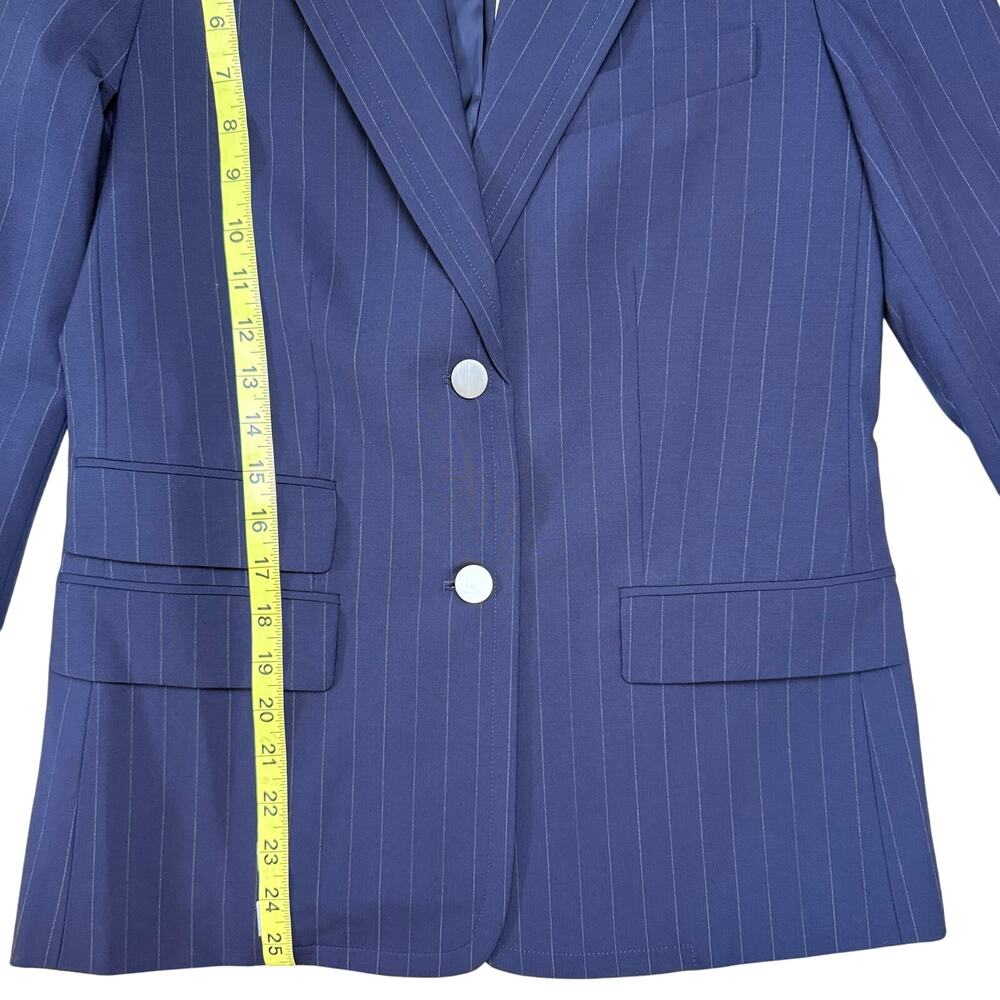 THEORY Tailor Blazer Pinstripe Navy Wool Jacket - Picture 12 of 16
